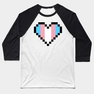 Transgender Pride Pixel Art Heart Baseball T-Shirt